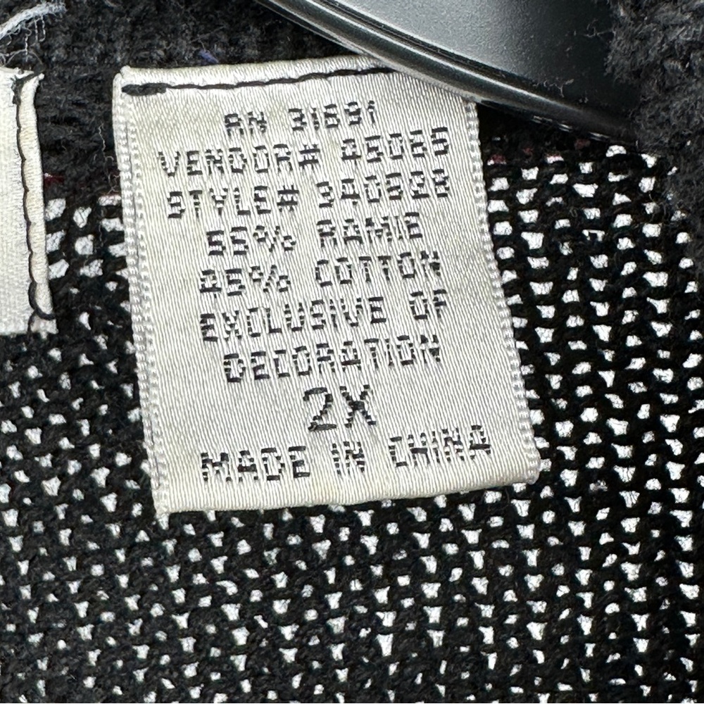 Women’s 2X Black Green Red Embroidered Beaded Ugly Chri‎ Sweater - Picture 2 of 13